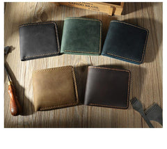 Handmade Leather Bifold Billfold Personalized Mens Bifold Wallet for Men