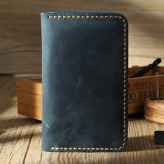 Handmade Coffee Leather Mens Card Holders Wallet Personalized Bifold Card Wallets for Men