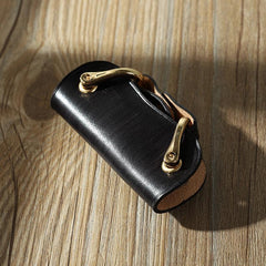 Handmade Black Leather Mens Keys Holder Keys Wallet Car Key Holders Black Key Pouch for Men