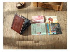 Handmade Green Leather Mens Licenses Wallet Personalize Bifold License Card Wallets for Men