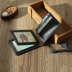 Handmade Leather Mens Licenses Wallet Personalize Bifold License Card Wallets for Men