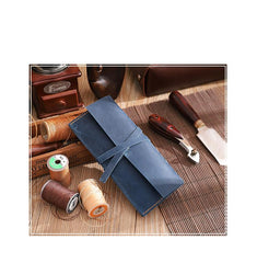 Handmade Leather Womens Long Wallets Personalized Wrap Tie Checkbook Wallet for Men