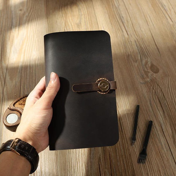 Handmade Mens Clutch Travel Wallets Personalized Coffee Leather Passport Wallets for Men
