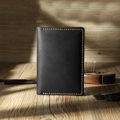 Handmade Blue Mens Slim Travel Wallets Personalized Leather Passport Wallets for Men