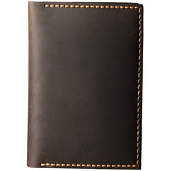 Handmade Black Mens Slim Travel Wallets Personalized Leather Passport Wallets for Men