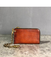 Handmade Leather Mens Cool Key Biker Wallet Car Key Holder License Holder Chain Wallet for Men - imessengerbags
