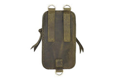 Handmade Brown LEATHER MEN Belt Pouch Waist BAG MIni Green Side Bag Belt Bag FOR MEN