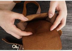 Handmade LEATHER MEN Belt Pouch Brown Waist BAG MIni Side Bag Belt Bag FOR MEN