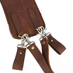 Handmade Brown LEATHER MEN Belt Pouch Waist BAG MIni Side Bag Brown Belt Bag FOR MEN