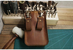 Handmade LEATHER MEN Belt Pouch Waist BAG MIni Side Bags Brown Belt Bag FOR MEN