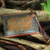 Handmade Green Leather Clutch Wristlet Bag Wallet Zipper Large Clutch Wristlet Wallet for Men