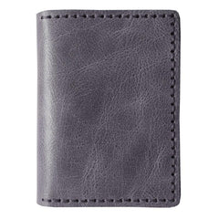 Handmade Leather Mens Black Card Holders License Wallets Slim Bifold Card Wallet for Men