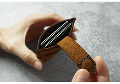 Leather Mens Card Holder Wallet Handmade Leather Card Holder Slim Card Wallet for Men