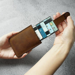 Leather Mens Card Holder Wallet Handmade Leather Card Holder Slim Card Wallet for Men