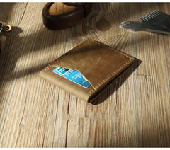 Handmade Blue Leather Mens License Wallet Personalize Bifold License Card Wallets for Men