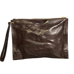 Handmade Leather Mens Small Envelope CLutch Bag Clutch Wallets Wristlet Bag For Men - imessengerbags