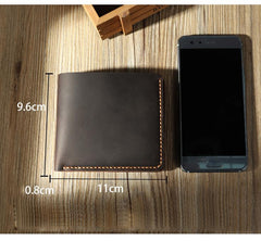 Handmade Leather Mens Trifold Billfold Wallet Personalize Trifold Small Wallets for Men