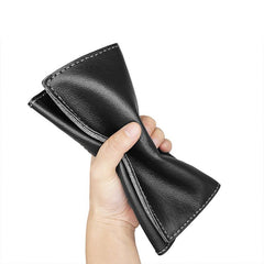 Handmade Leather Mens Trifold long Wallet Lots Cards Checkbook Long Wallet for Men