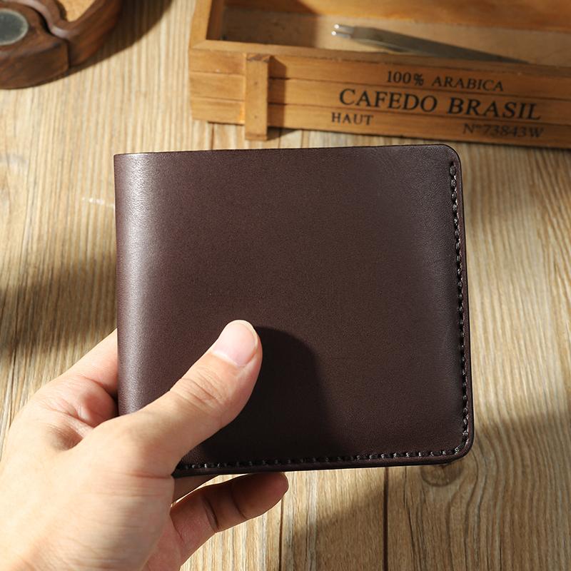 Handmade Black Leather Trifold Billfold Wallet Personalized Mens Trifold Wallets for Men