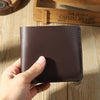 Handmade Leather Trifold Billfold Wallet Personalized Mens Trifold Wallets for Men