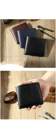 Handmade Leather Trifold Billfold Wallet Personalized Mens Trifold Wallets for Men