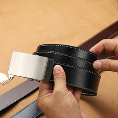 Handmade Mens Coffee Leather Belts PERSONALIZED Handmade Black Leather Belt for Men