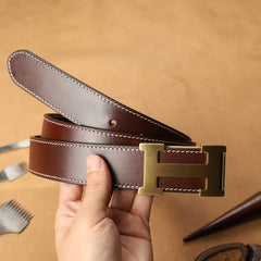 Handmade Mens Coffee Leather Leather Belts PERSONALIZED Leather Belt for Men