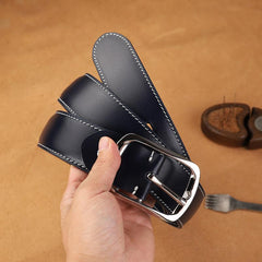 Handmade Mens Black Leather Belts PERSONALIZED Fashion Black Leather Belt for Men