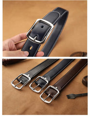 Handmade Mens Black Leather Belts PERSONALIZED Fashion Black Leather Belt for Men