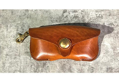 Handmade Mens Cool Brown Leather Glasses Case Glasses Box Black Glasses Holder Sunglasses Case for Men - imessengerbags