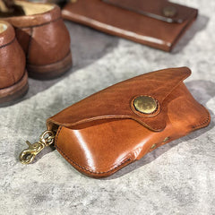 Handmade Mens Cool Brown Leather Glasses Case Glasses Box Black Glasses Holder Sunglasses Case for Men - imessengerbags