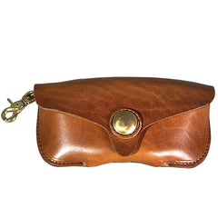 Handmade Mens Cool Brown Leather Glasses Case Glasses Box Black Glasses Holder Sunglasses Case for Men - imessengerbags