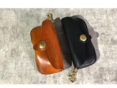 Handmade Mens Cool Brown Leather Glasses Case Glasses Box Black Glasses Holder Sunglasses Case for Men - imessengerbags