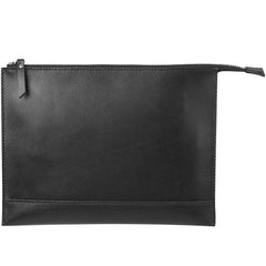 Handmade Mens Slim Clutch Purse Folder Purse Personalized Black Leather Envelope Bag for Men