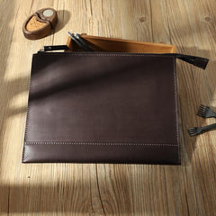 Handmade Mens Slim Clutch Purse Folder Purse Personalized Leather Envelope Bag for Men