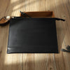 Handmade Mens Slim Clutch Purse Folder Purse Personalized Coffee Leather Envelope Bag for Men