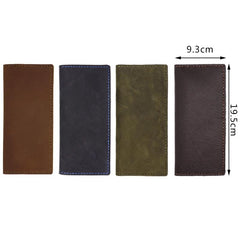 Handmade Slim Brown Leather Mens Bifold Long Wallet Lots Cards Long Wallet for Men