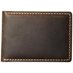 Handmade Black Leather Mens Licenses Wallet Personalized Bifold License Cards Wallets for Men