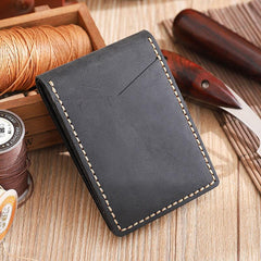 Handmade Coffee Leather Mens Licenses Wallet Personalized Bifold License Cards Wallets for Men