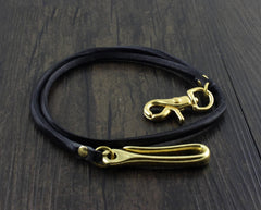 Handmade Black Leather Men's Long Biker Wallet Chain Wallet Long Biker Chain Wallet For Men - imessengerbags