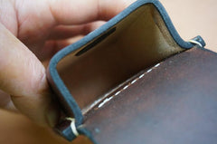 Coffee Handmade Leather Mens Armor Zippo Lighter Case Zippo Lighter Holder with Belt Loop for Men - imessengerbags