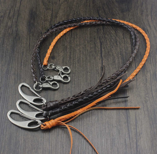 Handmade Braided Leather Cool Punk Rock Wallet Chain Biker Trucker Wallet Chain Trucker Wallet Chain for Men - imessengerbags