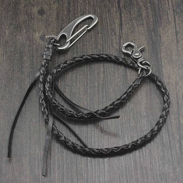 Handmade Braided Leather Cool Punk Rock Wallet Chain Biker Trucker Wallet Chain Trucker Wallet Chain for Men - imessengerbags