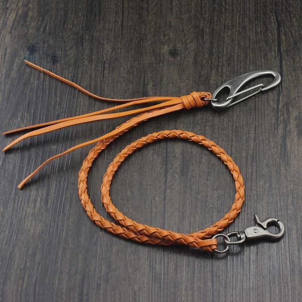 Handmade Braided Leather Cool Punk Rock Wallet Chain Biker Trucker Wallet Chain Trucker Wallet Chain for Men - imessengerbags