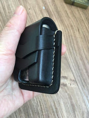 Handmade Leather Classic Zippo Lighter Case Coffee Standard Zippo Lighter Holder Pouch For Men - imessengerbags