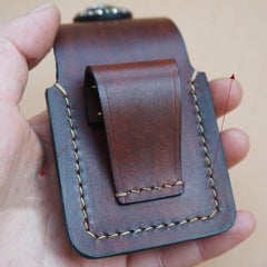 Handmade Leather Classic Zippo Lighter Case Coffee Standard Zippo Lighter Holder Pouch For Men - imessengerbags