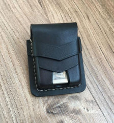 Handmade Leather Classic Zippo Lighter Case Coffee Standard Zippo Lighter Holder Pouch For Men - imessengerbags