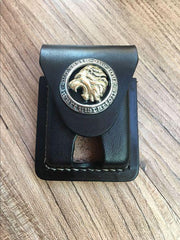 Handmade Coffee Leather Mens Armor Zippo Lighter Case Zippo Lighter Holder with Belt Loop for Men - imessengerbags