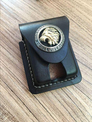 Handmade Coffee Leather Mens Armor Zippo Lighter Case Zippo Lighter Holder with Belt Loop for Men - imessengerbags