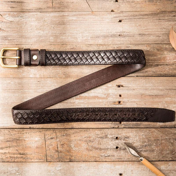 Handmade Cool Braided Leather Mens Belt Leather Belt for Men - imessengerbags